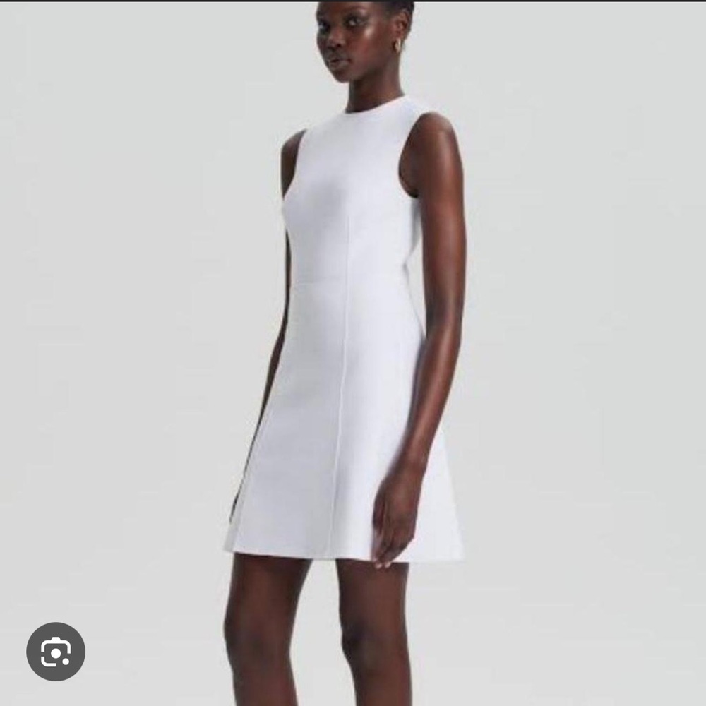 Scanlan Theodore Beige Scuba Mini Dress